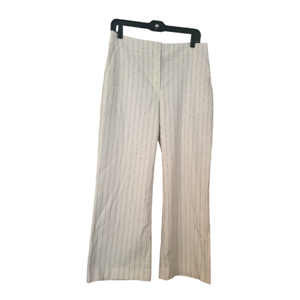 Ann taylor factory beige striped wide leg pants.